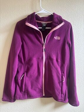 The North Face Womens' Plum Fleece Jacket with Light Pink Trim